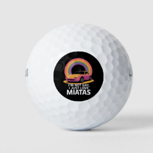 Balles De Golf Je ne suis pas gay, j'aime juste Miatas LGBT Rainb