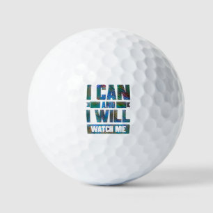 Balles De Golf Je peux et je veux. Regardez-moi. Citation Motivat