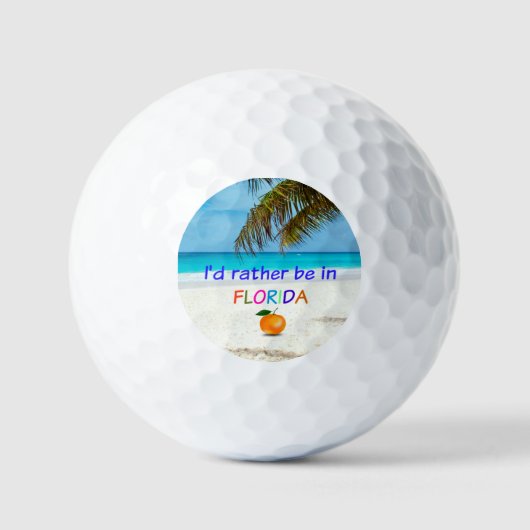 Balles De Golf Je préférerais être en Floride, (Recto)