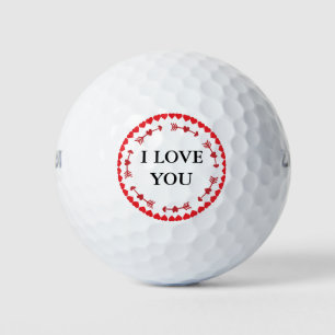 Balles De Golf Je t'aime Amour romantique moderne Coeur Valentine