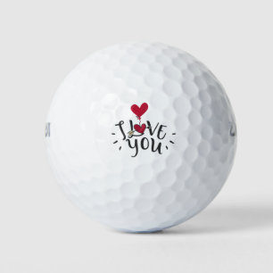 Balles De Golf Je t'aime avec le ballon rouge cadeau de la Saint 
