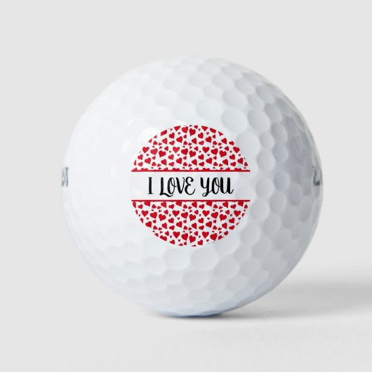 Balles De Golf Je t'aime Coeurs rouges (Devant)