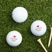 Balles De Golf Je T'Aime Romantique Valentine Typographie (Herbe in situ)