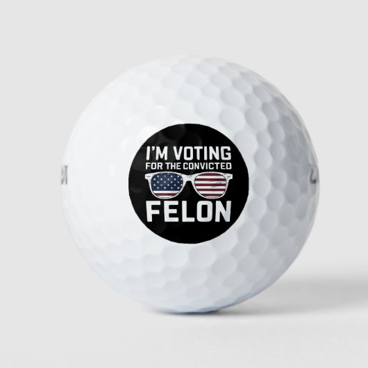 Balles De Golf Je vote pour le condamné Felon Funny Pro 2024 (Devant)