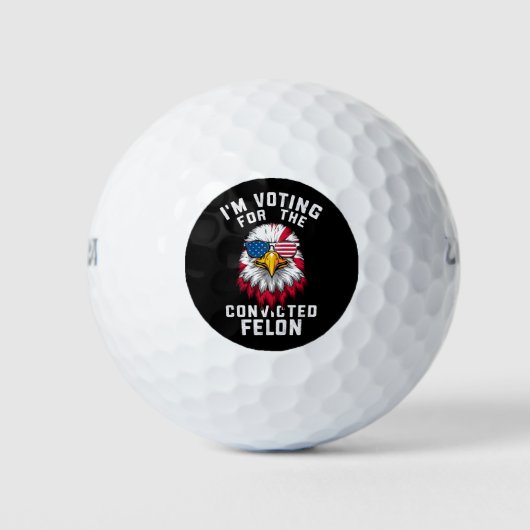 Balles De Golf Je vote pour le condamné Felon Funny Pro Trump (Devant)
