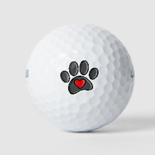 Balles De Golf Jeu vidéo Retro 80s 8 bits Pixel Art Chien Paw (Devant)