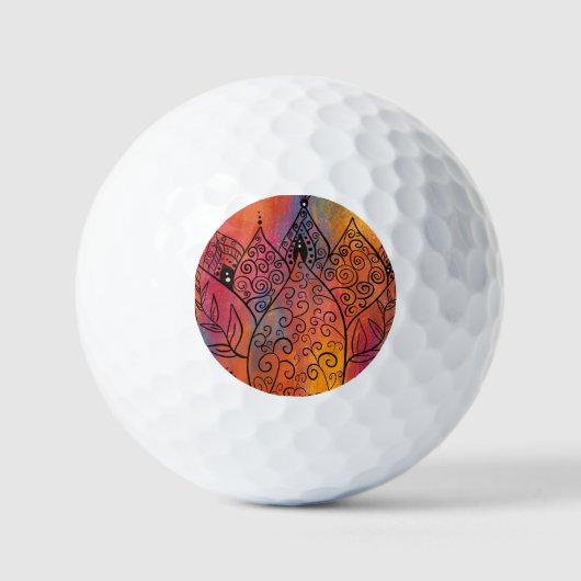 Balles De Golf Joli Art Floral (Recto)