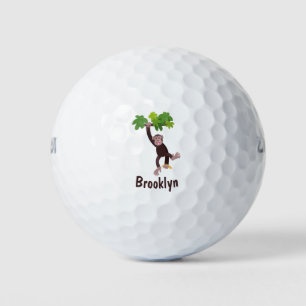 Balles De Golf Joli chimpanzé dans la jungle suspendu dessin anim