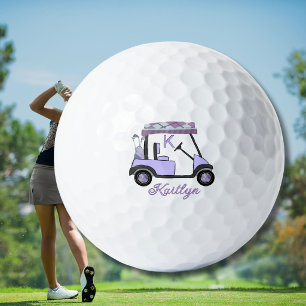Balles De Golf Joli en violet personnalisation de chariot de golf