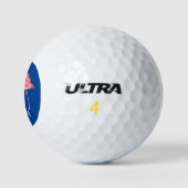 Balles De Golf joli flamant rose de plage ajouter un nom (Logo)