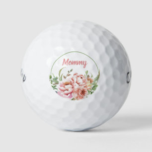 Balles De Golf Joli Floral Nom Personnalisé Golf Balls   Maman