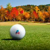 Balles De Golf Joli monogrammé initial Un corail bleu