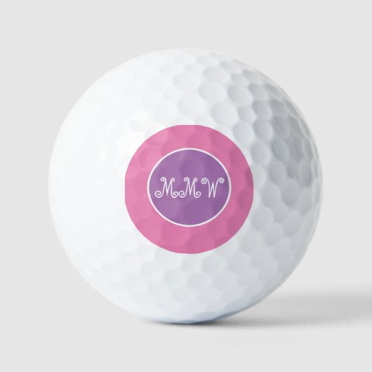 Balles De Golf Joli Monogramme Rose Golf Ball (Recto)