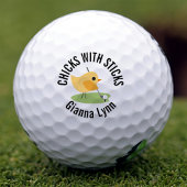 Balles De Golf Joli oiseau jouant au golf brodé