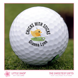 Balles De Golf Joli oiseau jouant au golf brodé