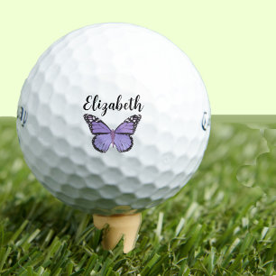 Balles De Golf Joli papillon violet avec nom personnalisé dames