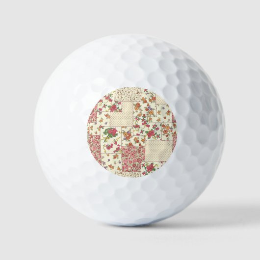 Balles De Golf Joli Patchwork Floral Conception transparente (Recto)