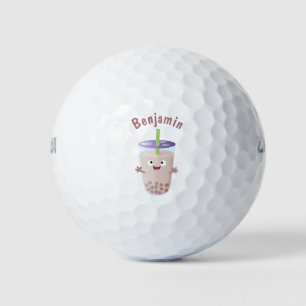 Balles De Golf Joli personnage de dessin animé boba thé bulle