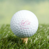 Balles De Golf Joli Pink Script Initiales Monogramme Favoriser ou (T-shirt Insitu)