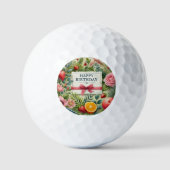Balles De Golf Joli Pretty Pink Green Joyeux Balls de Golf Annive (Recto)