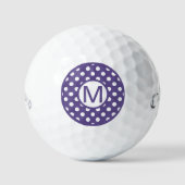 Balles De Golf Joli violet et Pois blanc (Recto)