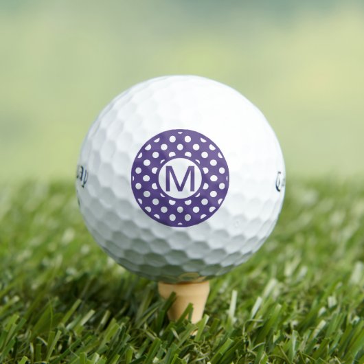 Balles De Golf Joli violet et Pois blanc (T-shirt Insitu)
