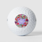 Balles De Golf Jolie aquarelle monogramme Floral (Devant)