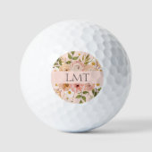 Balles De Golf Jolie bohème initiales florales mères jour (Recto)