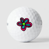 Balles De Golf Jolie Fleur Rose (Recto)