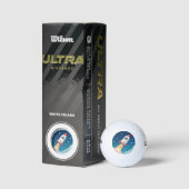 Balles De Golf Jolie fusée spatiale qui décolle (Emballage)