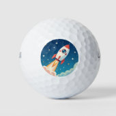 Balles De Golf Jolie fusée spatiale qui décolle (Devant)
