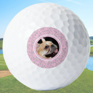 Balles De Golf Jolie photo de chien personnalisé Modèle Rose Dame