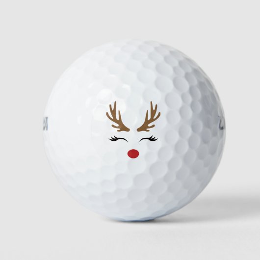 Balles De Golf Jolie Reindeer Noël Golf Design cadeau (Devant)