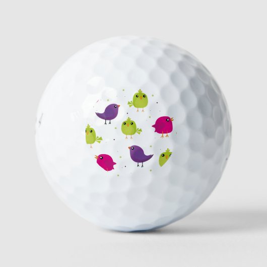 Balles De Golf Jolis oiseaux colorés (Devant)