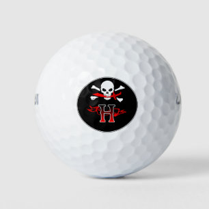 Balles De Golf Jolly roger H Monogramme Chambres de golf initiale