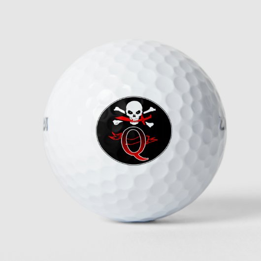 Balles De Golf Jolly roger Q Monogramme Chambres de golf initiale (Devant)