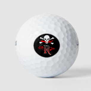 Balles De Golf Jolly roger R Monogramme Chambres de golf initiale