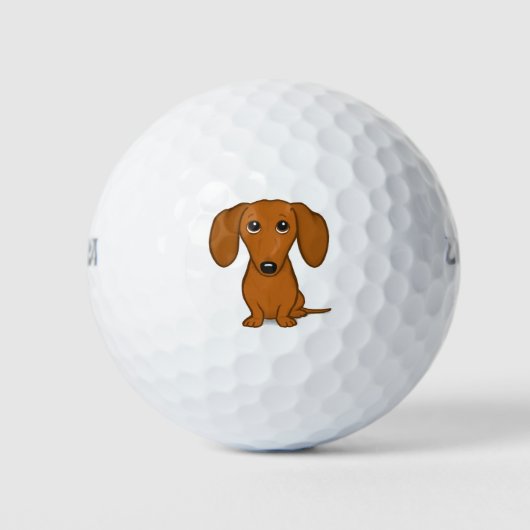 Balles De Golf Jote Red Dachshund | Drôle Drôle Cartoon Wiener Do (Devant)