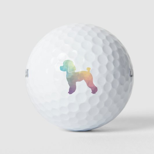 Balles De Golf Jouet Poodle Chien Geo Silhouette Pastel (Devant)