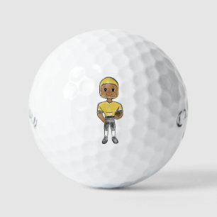 Balles De Golf joueur de football rétro vintage noir jaune simple