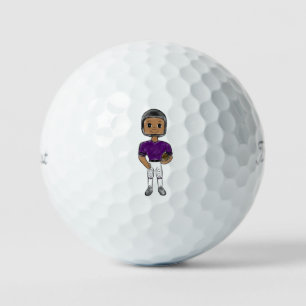 Balles De Golf joueur de football vintage rétro violet noir simpl