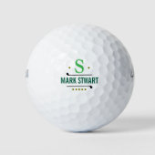 Balles De Golf Joueur de golf Classy Green Monogramme (Devant)