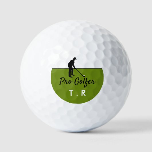 Balles De Golf Joueur de golf Silhouette, Pro Golfer, Personnalis (Recto)