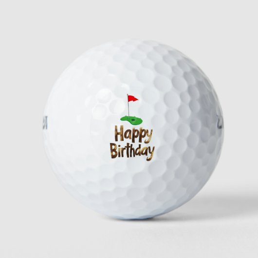 Balles De Golf Joyeux Anniversaire de Golf avec Drapeau de Golf  (Devant)