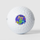 Balles De Golf Joyeux anniversaire garçon 5e anniversaire Dinosau (Devant)