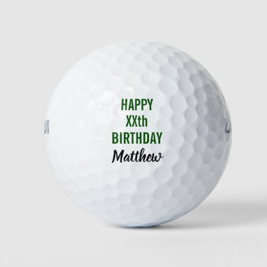 Balles De Golf Joyeux Anniversaire Golfer Typographie moderne (Devant)