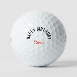 Balles De Golf Joyeux Anniversaire Nom Rouge Titleist