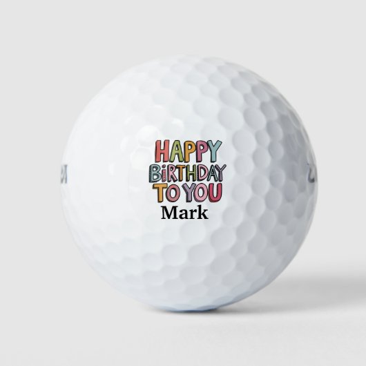 Balles De Golf Joyeux anniversaire pour vous avec nom de golfeur (Devant)