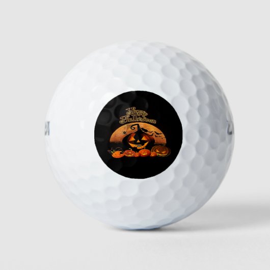 Balles De Golf Joyeux Citrouille de chats Halloween (Devant)