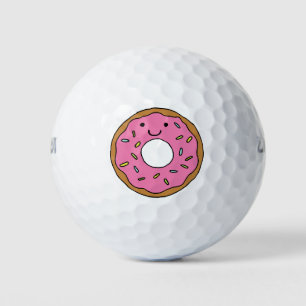 Balles De Golf Joyeux Clipart de beigne rose coloré
